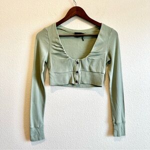 Urban Outfitters Out From Under Fitted Long Sleeve Crop Top Medium Casual Chic